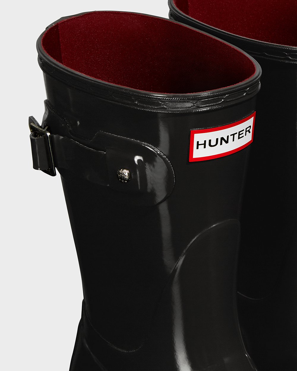 Women Hunter Original Gloss | Short Rain Boots Black | NZ-6571-ETZB